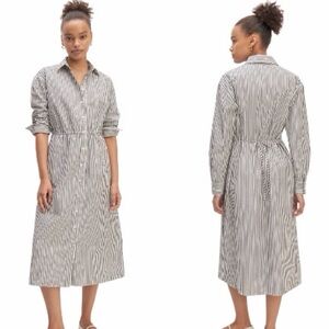 NWT! EVERLANE THE SUPIMA® COTTON MIDI SHIRT DRESS. Size XXS.